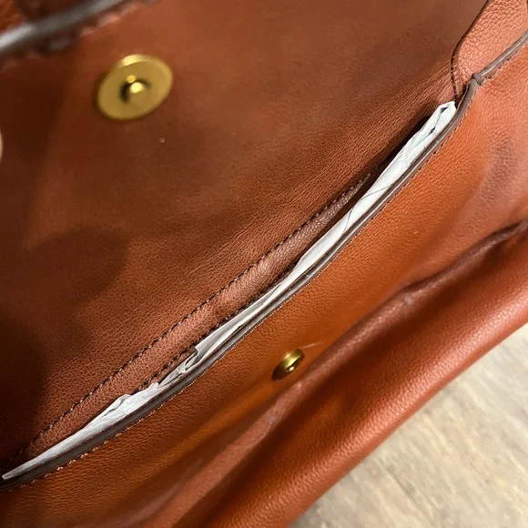 NWOT unisex Fossil Elegant Brown Leather Backpack - Picture 5 of 7